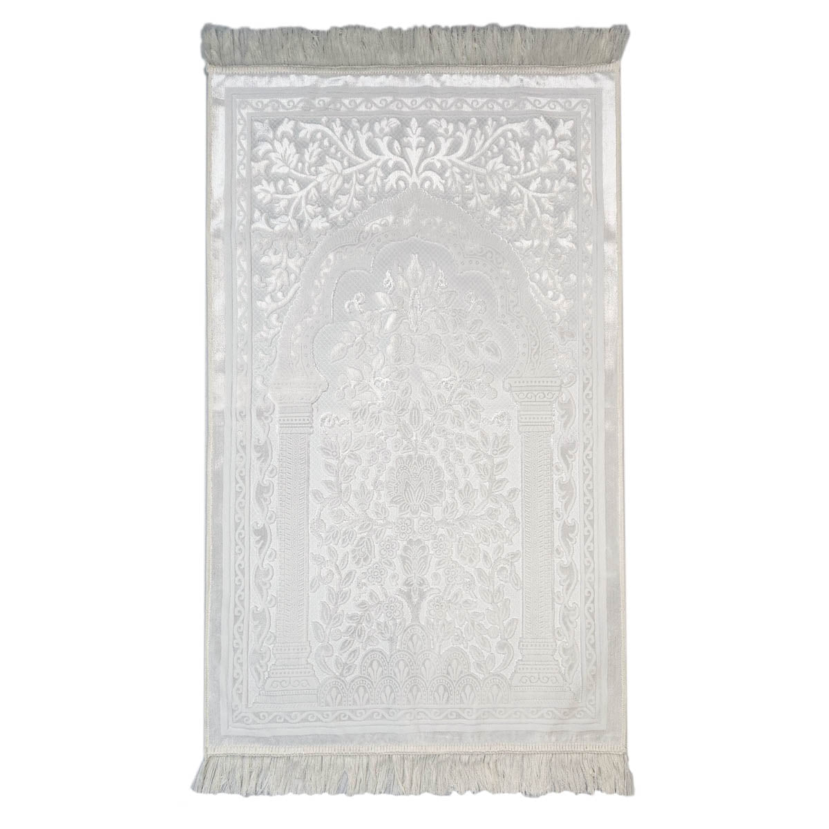 Orthopedic Foam Prayer Rug - Luxury Velvet White