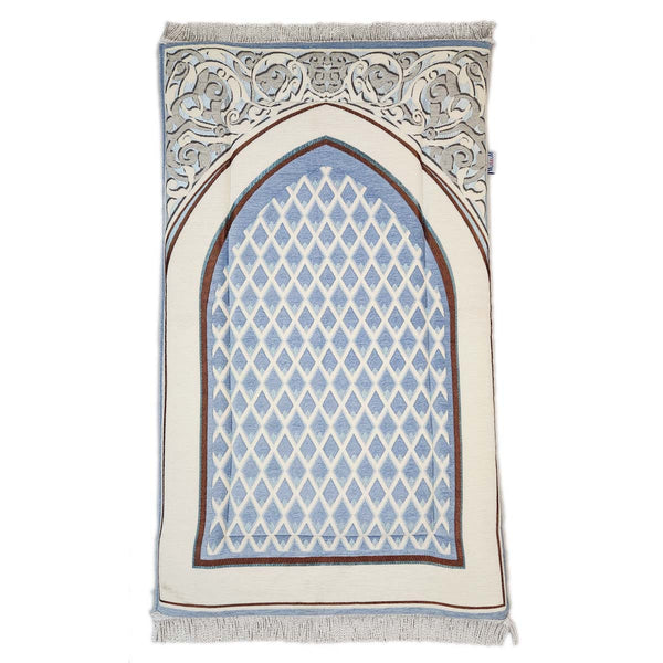 Premium Islamic Prayer Mat with Memory Foam-Cordoba Blue
