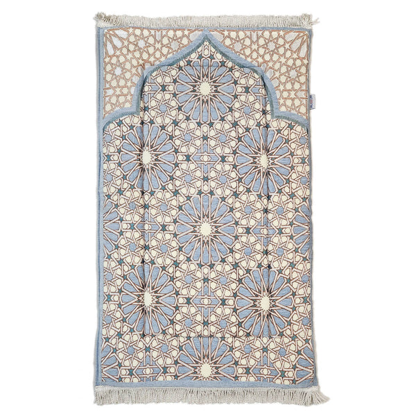 Premium Islamic Prayer Mat with Memory Foam-Granada Blue