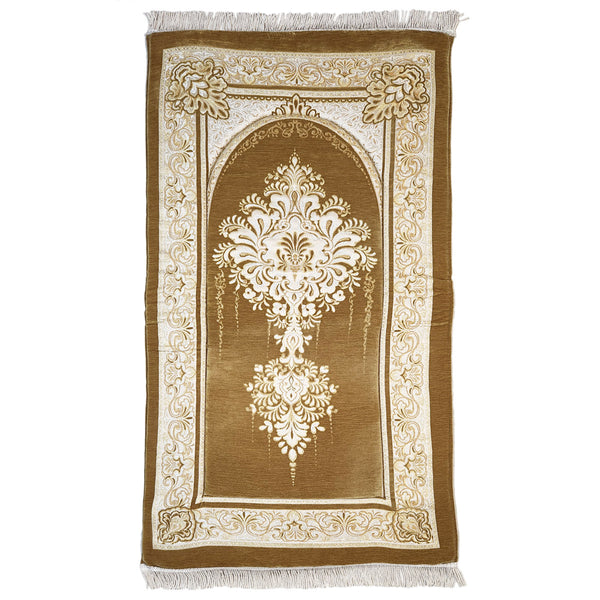 LARGE TURKISH COMFORTABLE MEMORY FOAM PRAYER MAT GOLD-Golden 1