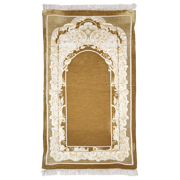 LARGE TURKISH COMFORTABLE MEMORY FOAM PRAYER MAT GOLD-Golden 5