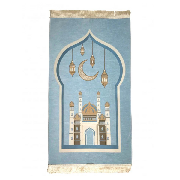 Kids Chenille Prayer Mat – Soft, Comfortable, and Perfectly Sized Blue