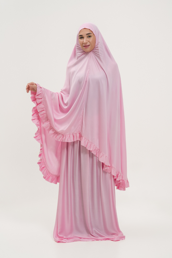 PREMIUM SOFT PRAYER DRESS TOP & SKIRT (PINK)