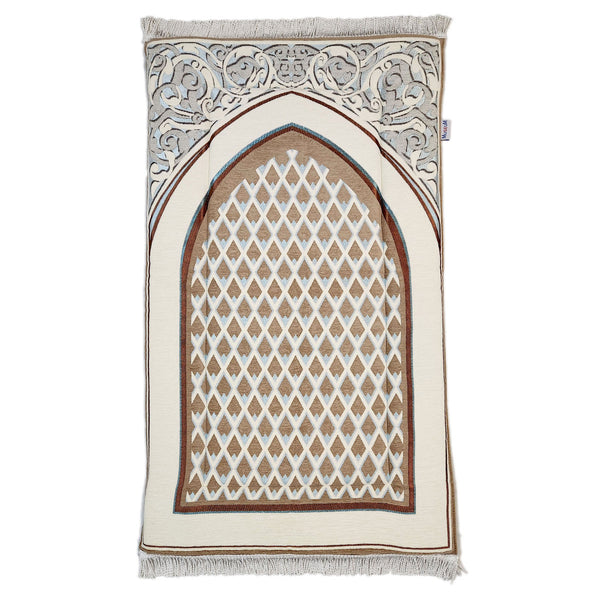 Premium Islamic Prayer Mat with Memory Foam-Cordoba Beige