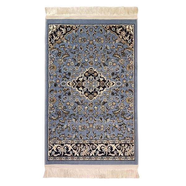 Al Rawdah Prayer Mat Inspired by Al-Masjid Nabawi, Crafted in Madina, Saudi Arabia (BLUE)