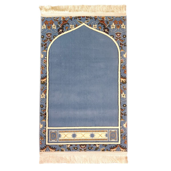 Al Rawdah Prayer Mat Inspired by Al-Masjid Nabawi, Crafted in Madina, Saudi Arabia (BLUE)