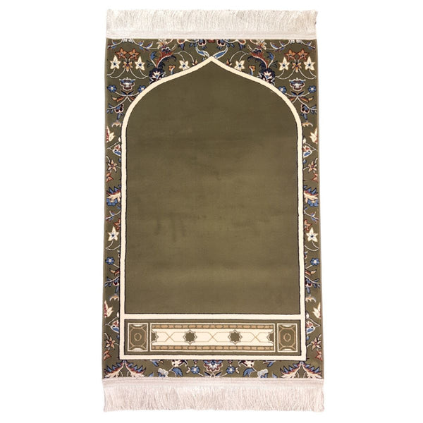 Al Rawdah Prayer Mat Inspired by Al-Masjid Nabawi, Crafted in Madina, Saudi Arabia (GREEN)