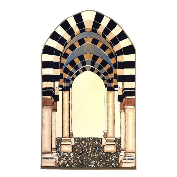 Al Rawdah Prayer Mat Inspired by Al-Masjid Nabawi, Crafted in Madina, Saudi Arabia-06