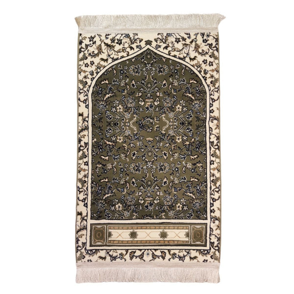 Al Rawdah Prayer Mat Inspired by Al-Masjid Nabawi, Crafted in Madina, Saudi Arabia (GREEN)