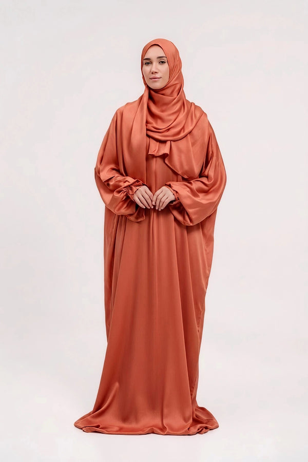 knee length dresses for ladies Islamic Women's Simplicity One Piece Prayer Dress with Attached Hijab